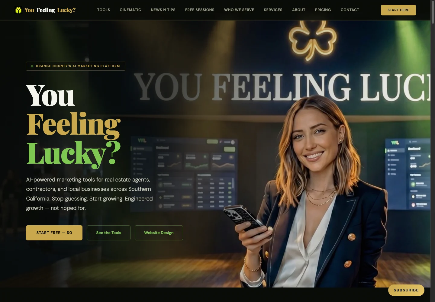 YouFeelingLucky.com growth platform website