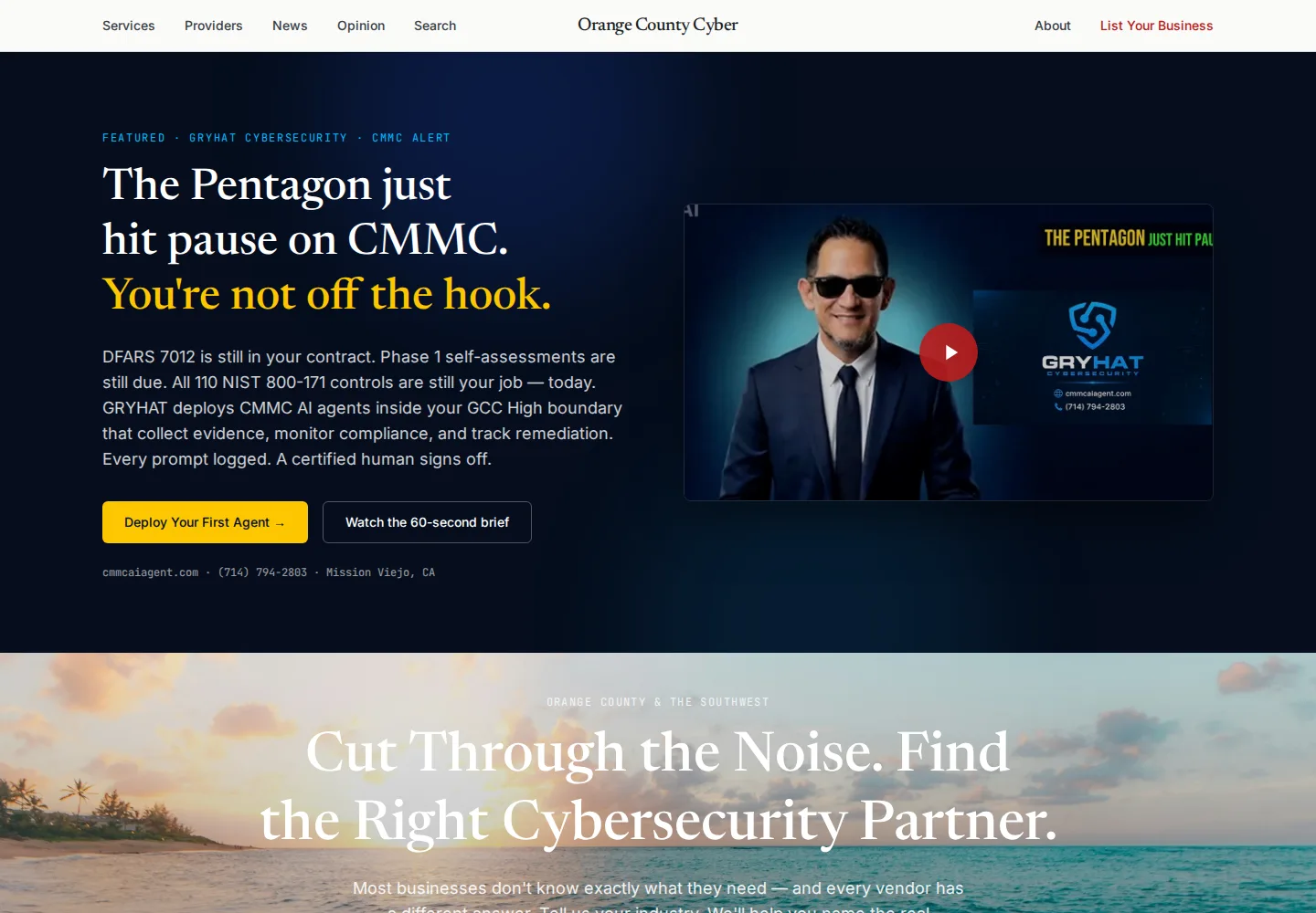 Orange County Cybersecurity website preview
